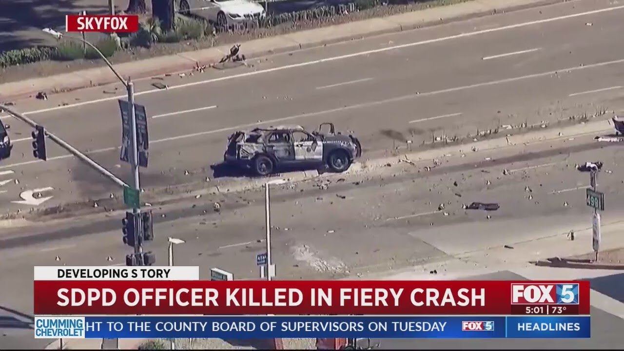 San Diego police officer, suspect killed in fiery crash