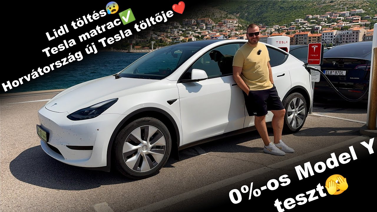 0%-RA MERÜLTEM, új SUPERCHARGER Horvátországban, JÓ a TESLA MATRAC, SOHA TÖBBÉ LIDL TÖLTÉS - Model Y