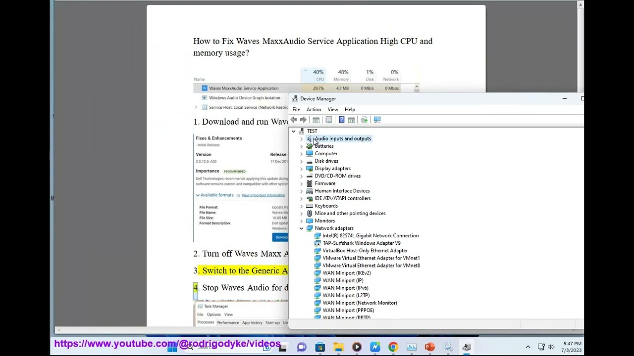 Fix Waves MaxxAudio Service Application High CPU and memory usage on Windows