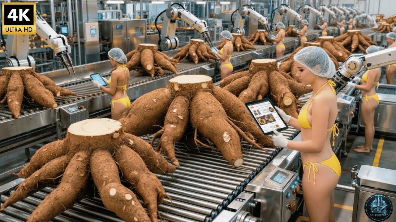 Inside the Factory: China’s Giant Cassava Flour Process (Full Process)