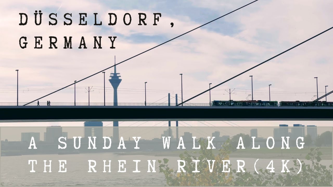 D&uuml;sseldorf (Germany) 4K: Walk along the Rhine river ❘ Rhein