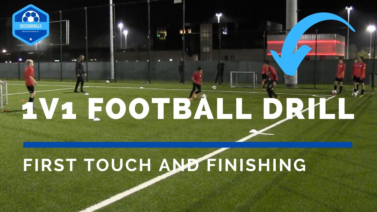 1v1 Football Drill / First Touch and finishing