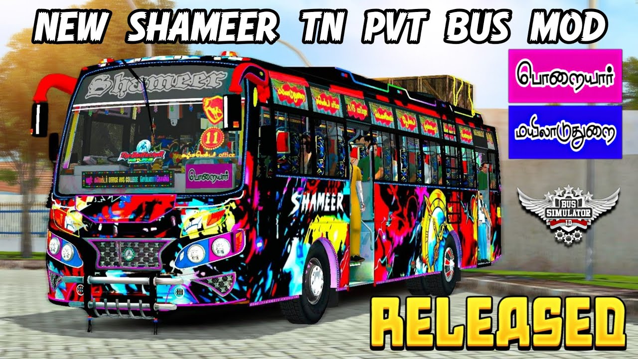 Модифицированная раскраска частного автобуса SHAMEER Tn | Выпущено | Скачать | Bussid #rsgamingup...