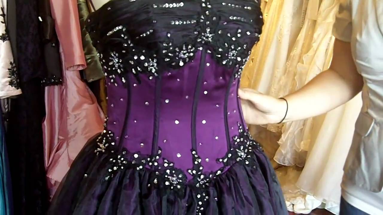 Purple and Black Gothic Wedding Dress from  