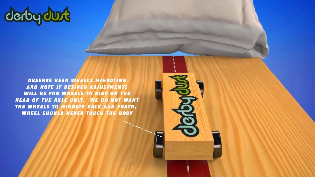 How to tune a Pinewood Derby Car Animation by Derbydust.com | Pinewood Derby Car Ideas