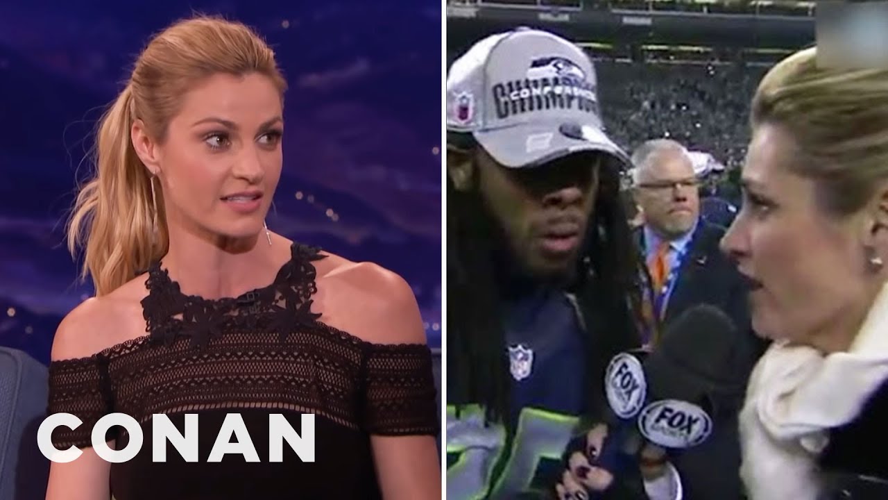 Erin Andrews&rsquo; Crazy Richard Sherman Interview | CONAN on TBS