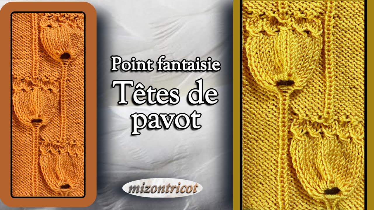 [TRICOT]  Point fantaisie FLEURS / TETES DE PAVOT🐑