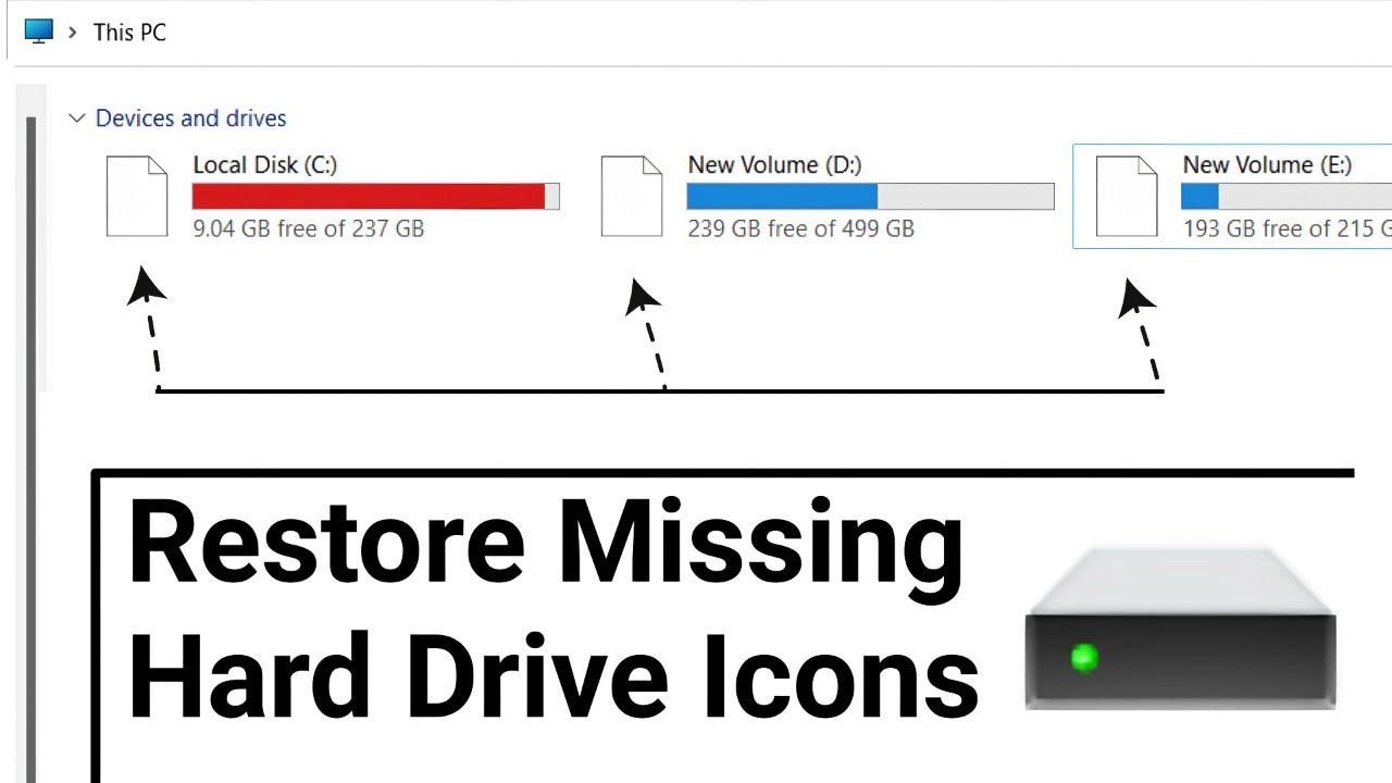Как восстановить значки жесткого диска в Windows 11