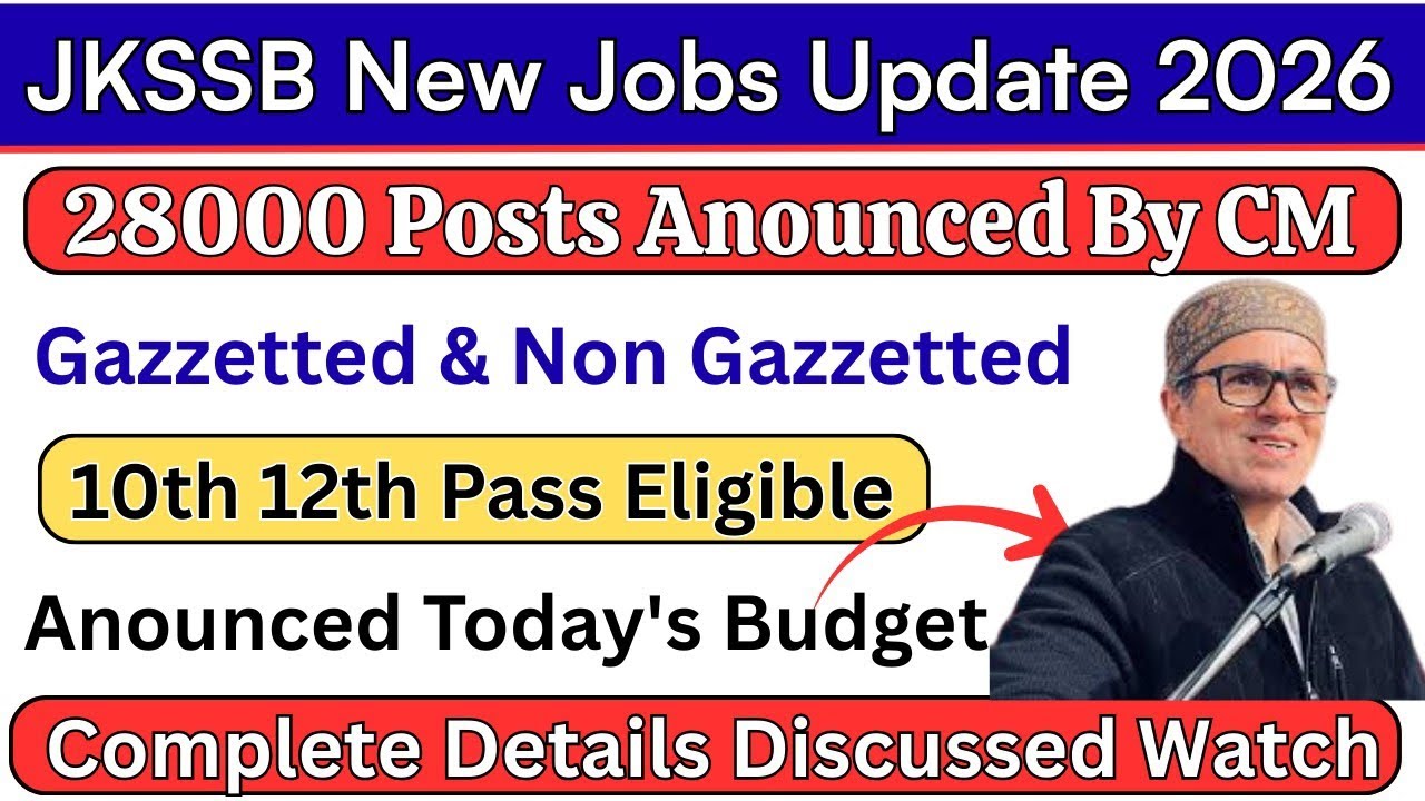 J&K New Jobs Update 24000 Posts To Be Filled Soon Confirmed From CM 