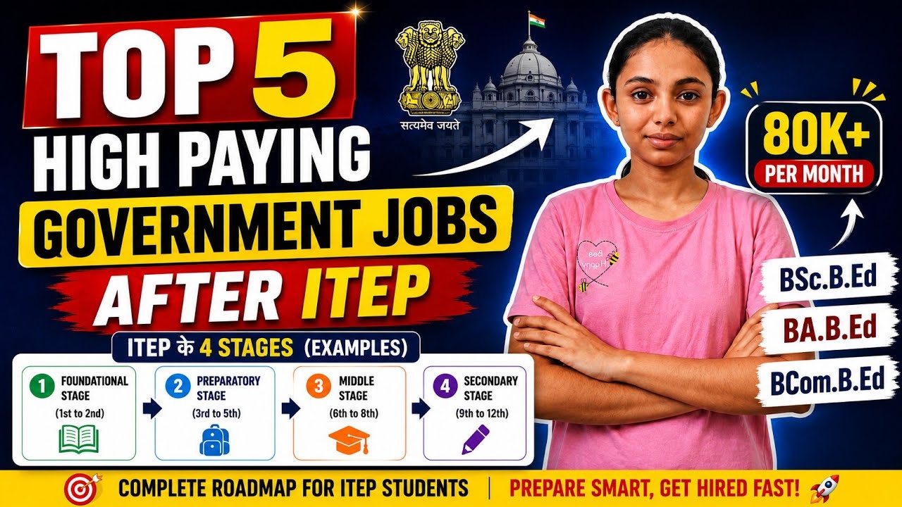 🔥 Top 5 High Paying Government Jobs After ITEP 💰 | 80K+ Salary | B.Sc.B.Ed | BA.B.Ed | B.Com.B.Ed ✅