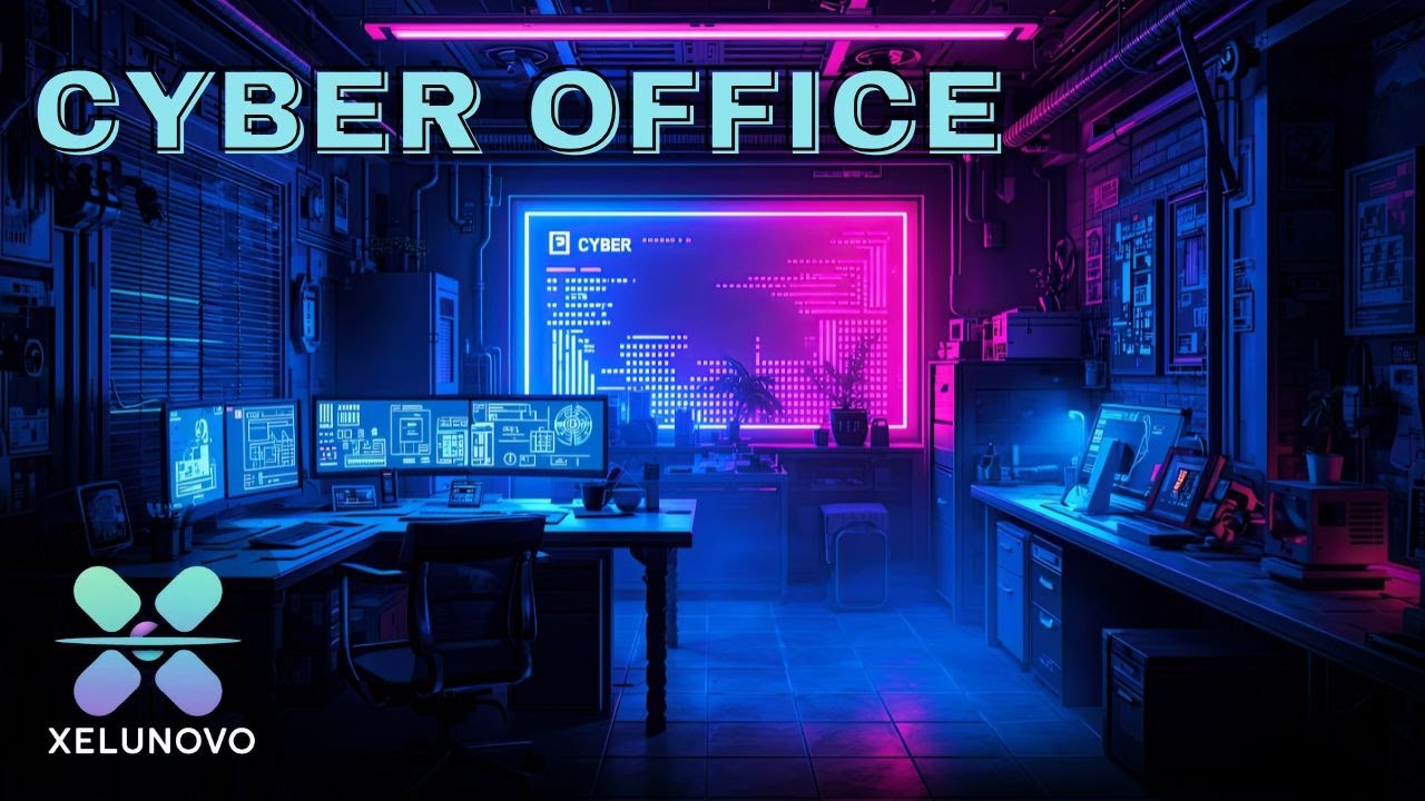 8-Bit Neon Cyber Office – Retro Tech
