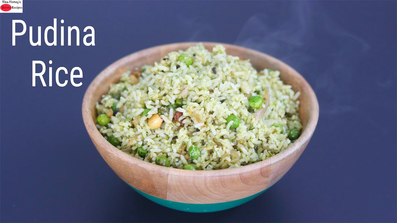 Pudina Rice | Mint Pulao - Healthy Lunch Ideas For Kids - Variety Rice Recipes | Skinny Recipes