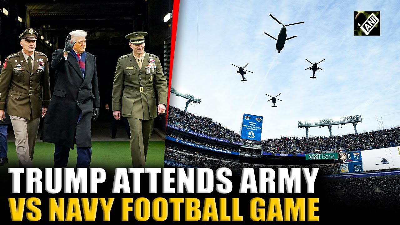 US President Donald Trump attends Army-Navy football game in Baltimore