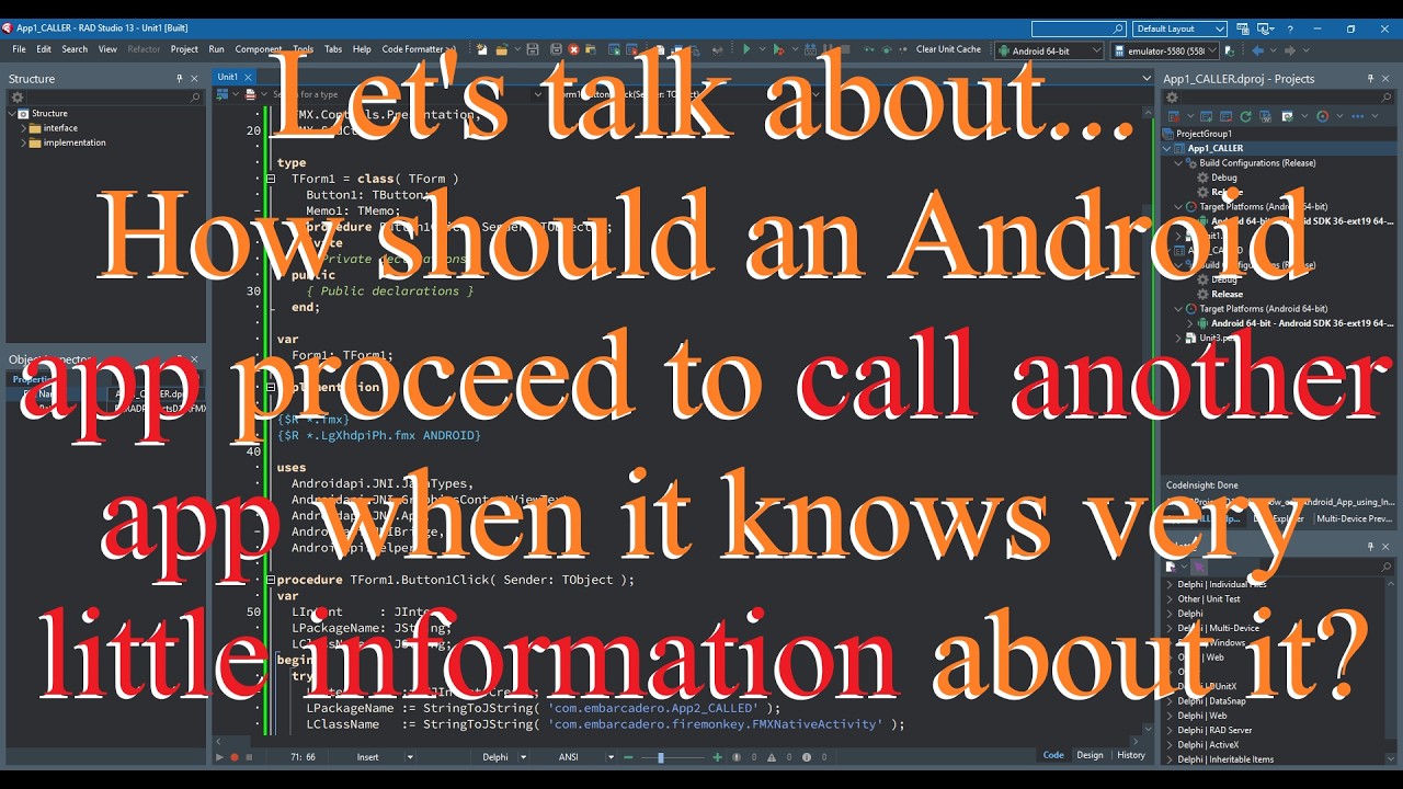 Delphi: How an Android app proceed to call another app if it knows very little information about it?