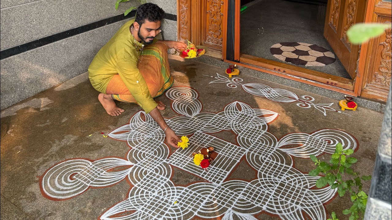 Day 6 shree vratham muggu 10x2x2 dots #margazhi #muggulu #rangoli #dhanurmasam 