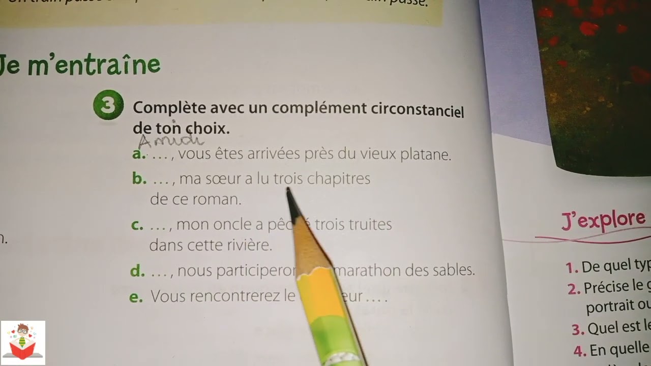 le complément circonstanciel de temps CCT,page 92, coquelicot CM1, unité 8, livret d'activ p72,gramm