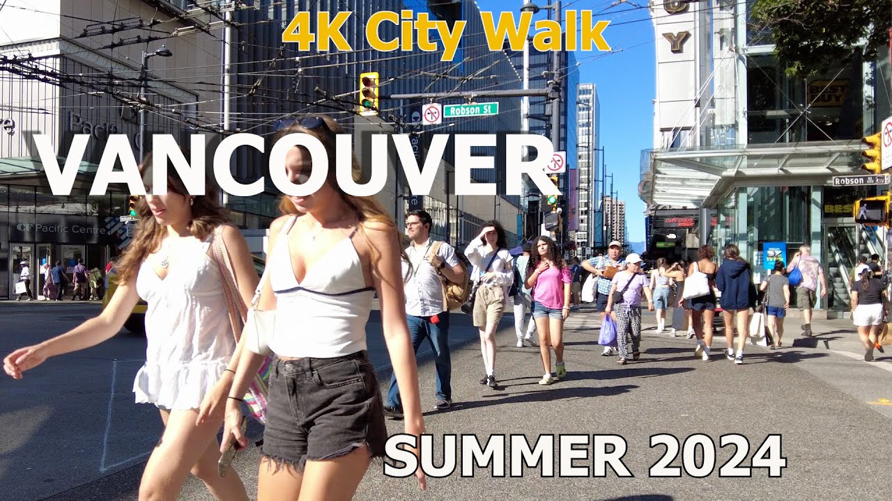 DOWNTOWN VANCOUVER WALK - Summer 2024 in Vancouver Canada 4K