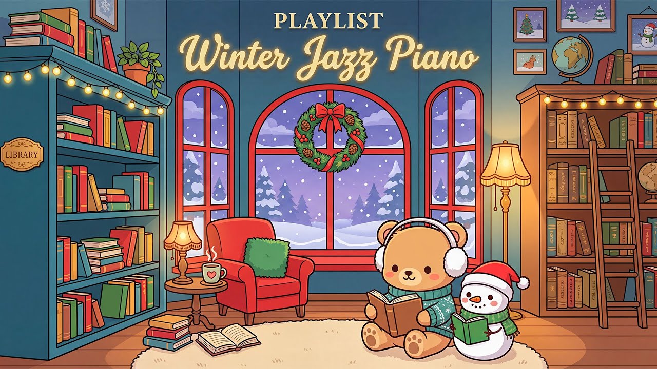[Playlist] 겨울밤, 조용한 서재에서 흐르는 재즈 ☕공부와 집중을 위한 재즈피아노📖 Cozy Jazz Piano