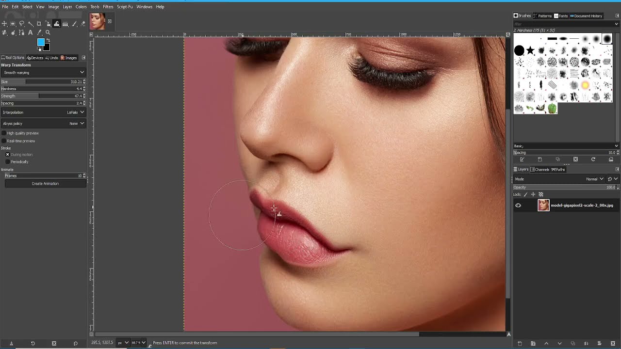 Учебное пособие по GIMP: освоение инструмента преобразования WARP.