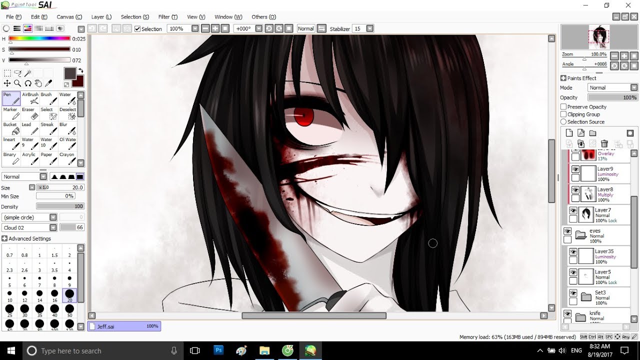 [ SPEEDPAINT ] - CREEPYPASTA - Jeff the killer