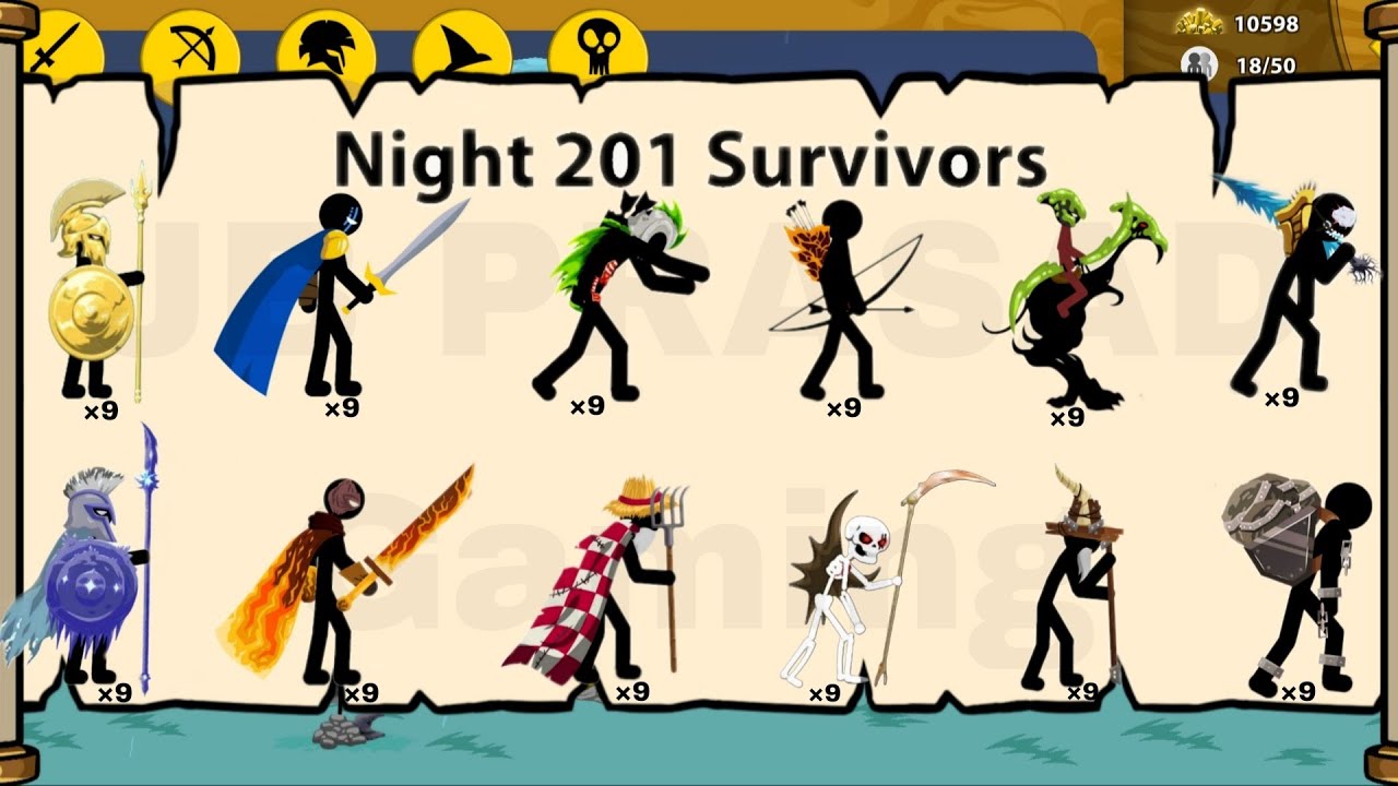 HACK NIGHT 201 SURVIVORS UNLOCK ALL MAX ITEM'S || STICK WAR LEGACY NEW UPDATE (Hack Mode) !!