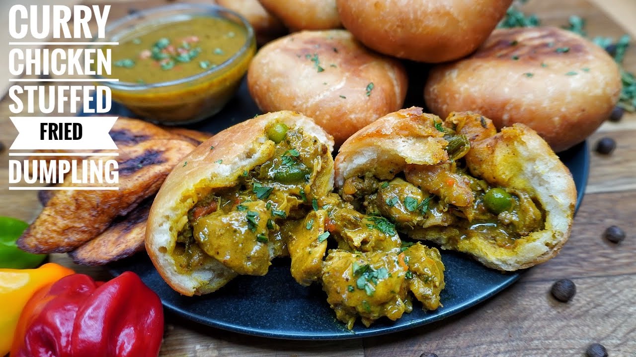 SO TASTY CURRY CHICKEN STUFFED CRISPY FRIED DUMPLINGS (JAMAICAN INSPIRED)