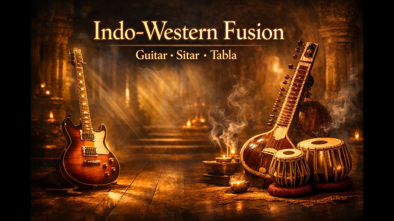 10 Minute Indo-Western Fusion Music | Electric Guitar, Sitar & Tabla | Chill Focus & Meditation
