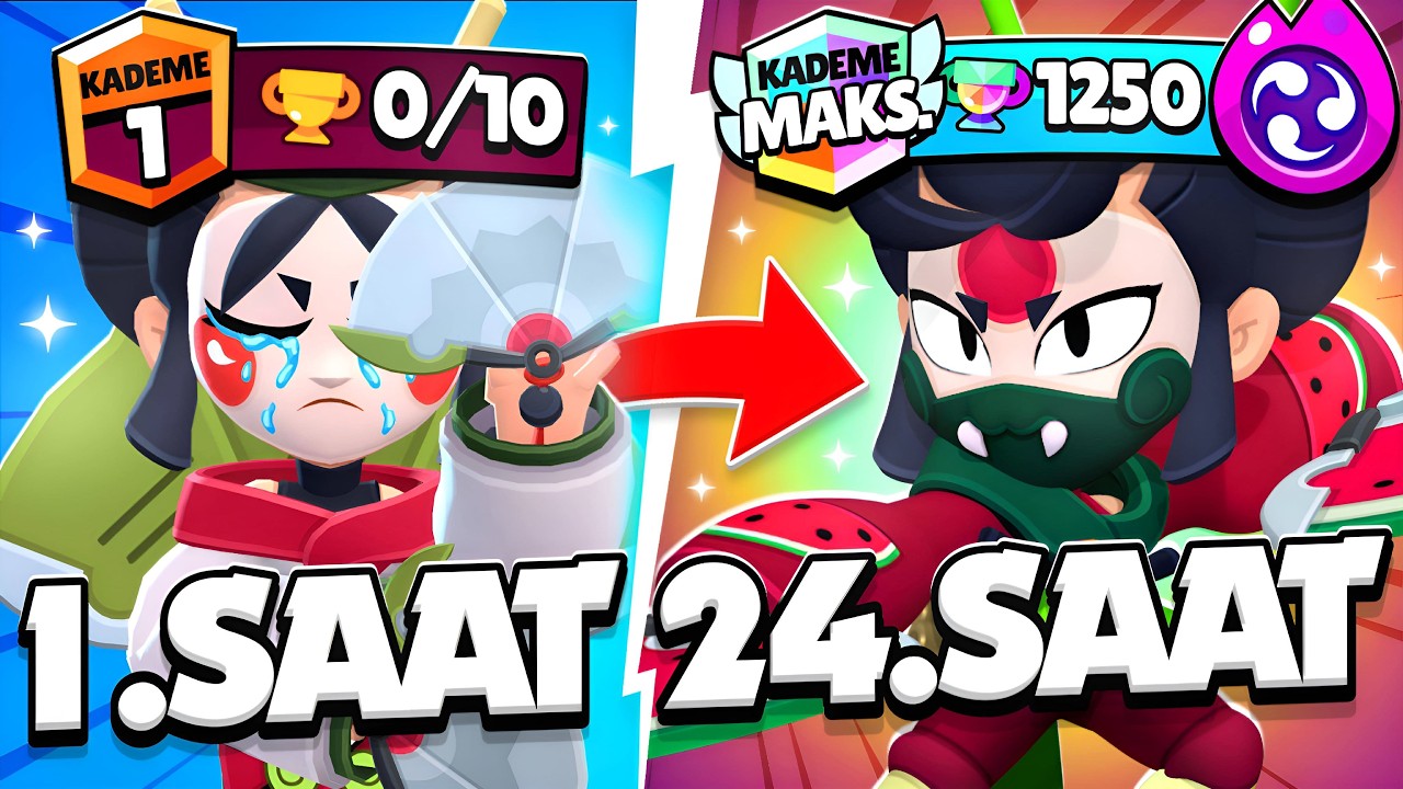 24 SAAT BOYUNCA KAZE OYNADIM! 🔥 BÜTÜN TAKTİKLER! 🎯 | Brawl Stars