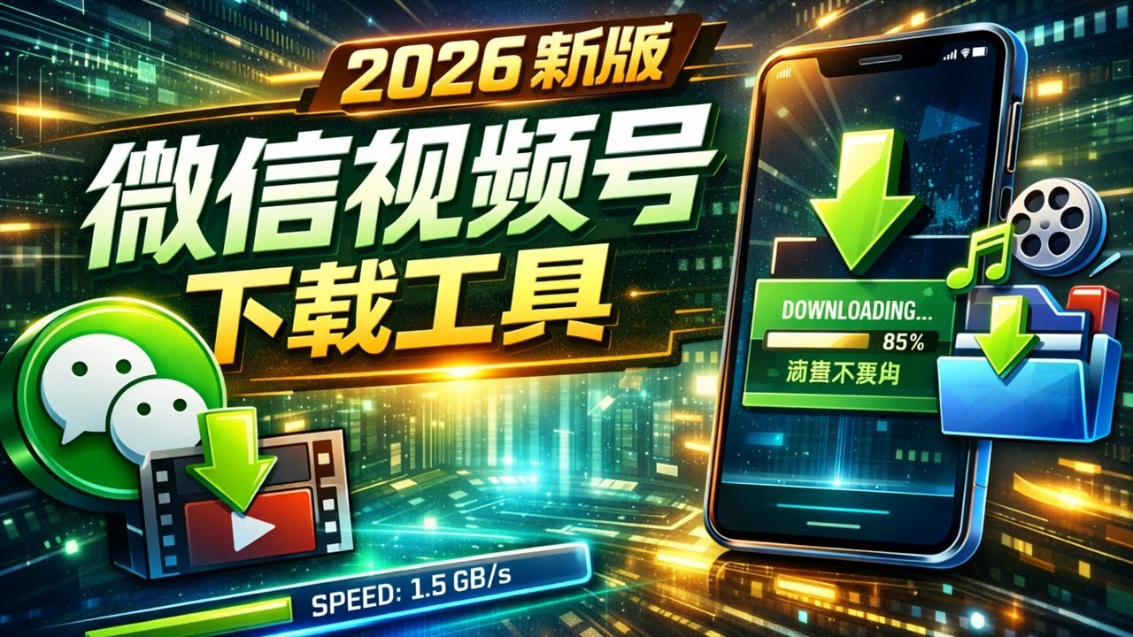 2026新版微信视频号下载工具神器，支持批量下载，长期有效，小白一键轻松上手