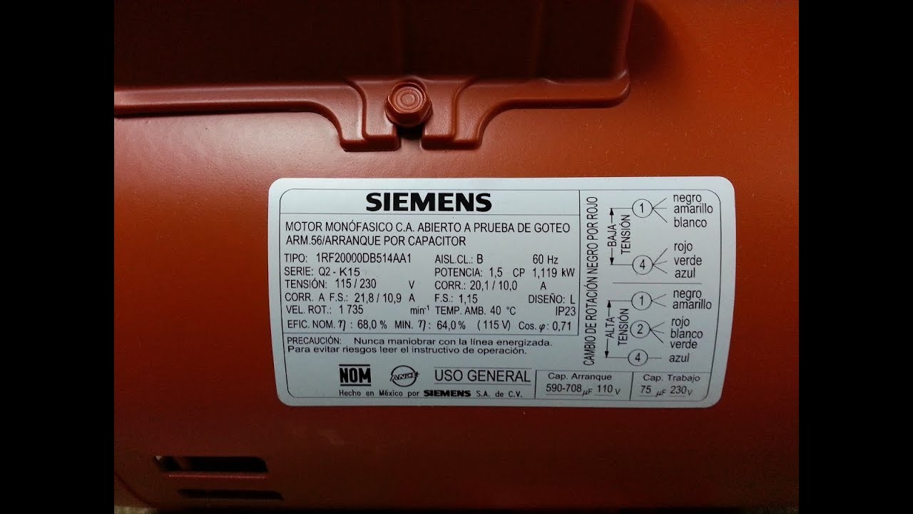 Motor Monofasico a 110/220V