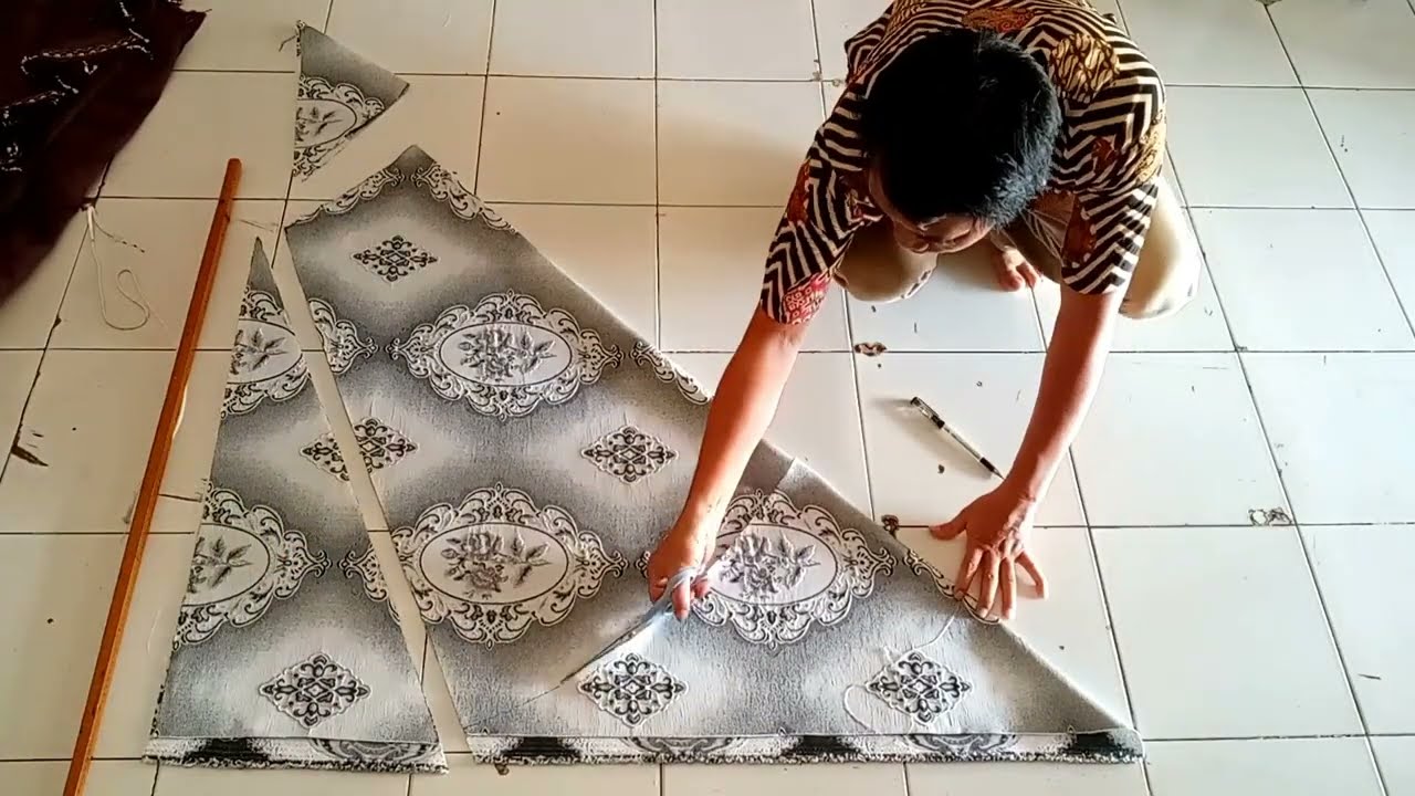 cara.membuat tirai gelombang JAHIT TANGAN