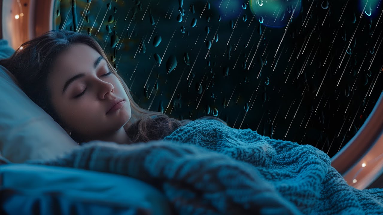 Fall Asleep Naturally with Soft Rain Outside a Cozy Cabin Window