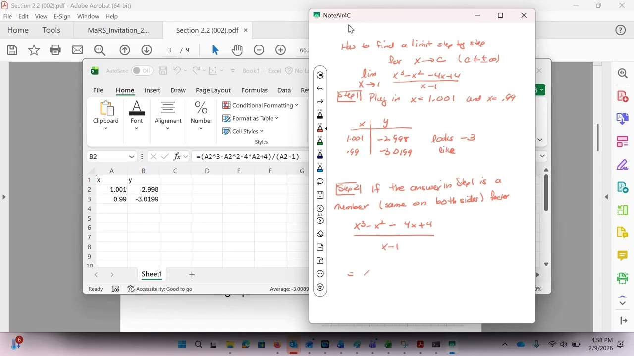 A limit problem worked out with a removable discontinuity