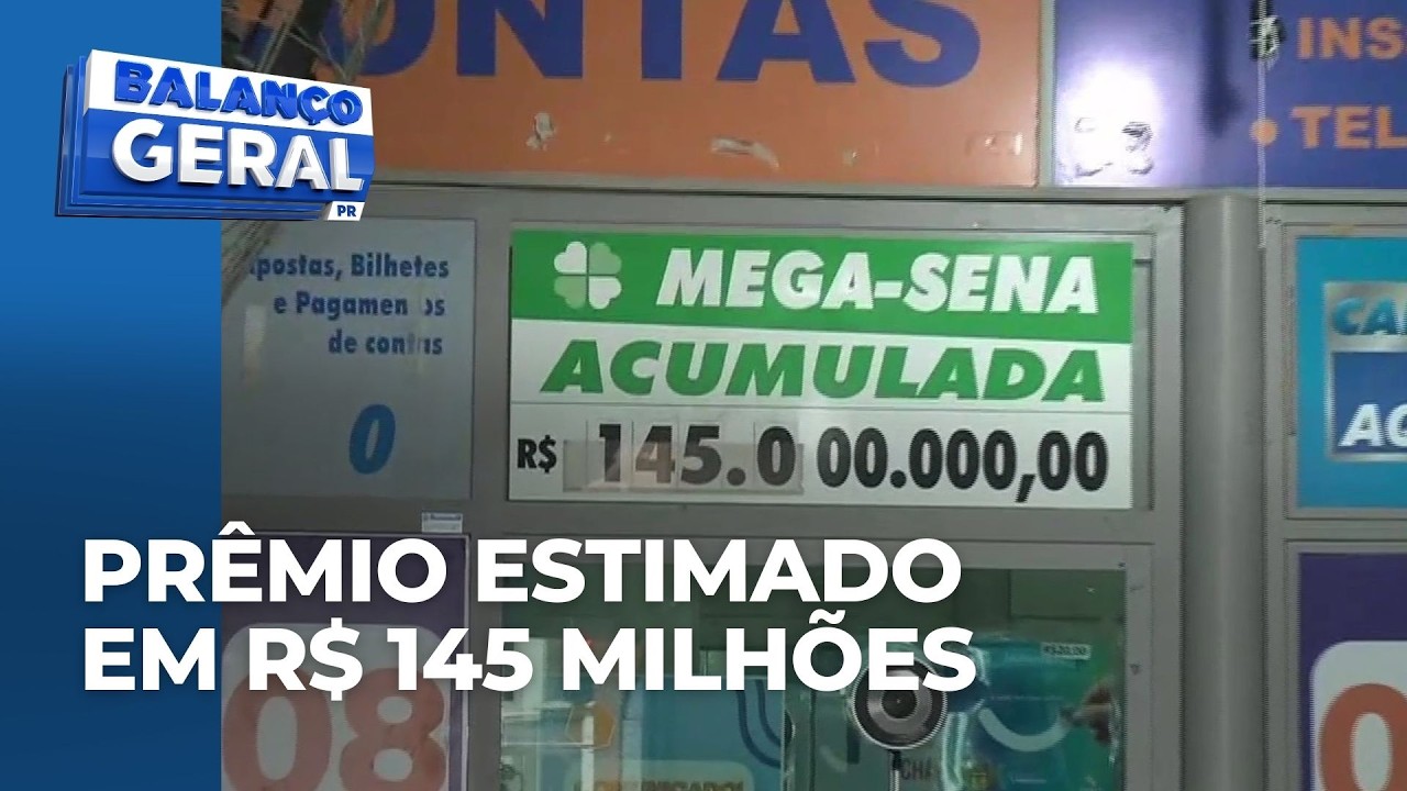 Mega-Sena acumulada: prêmio está estimado em R$ 145 milhões