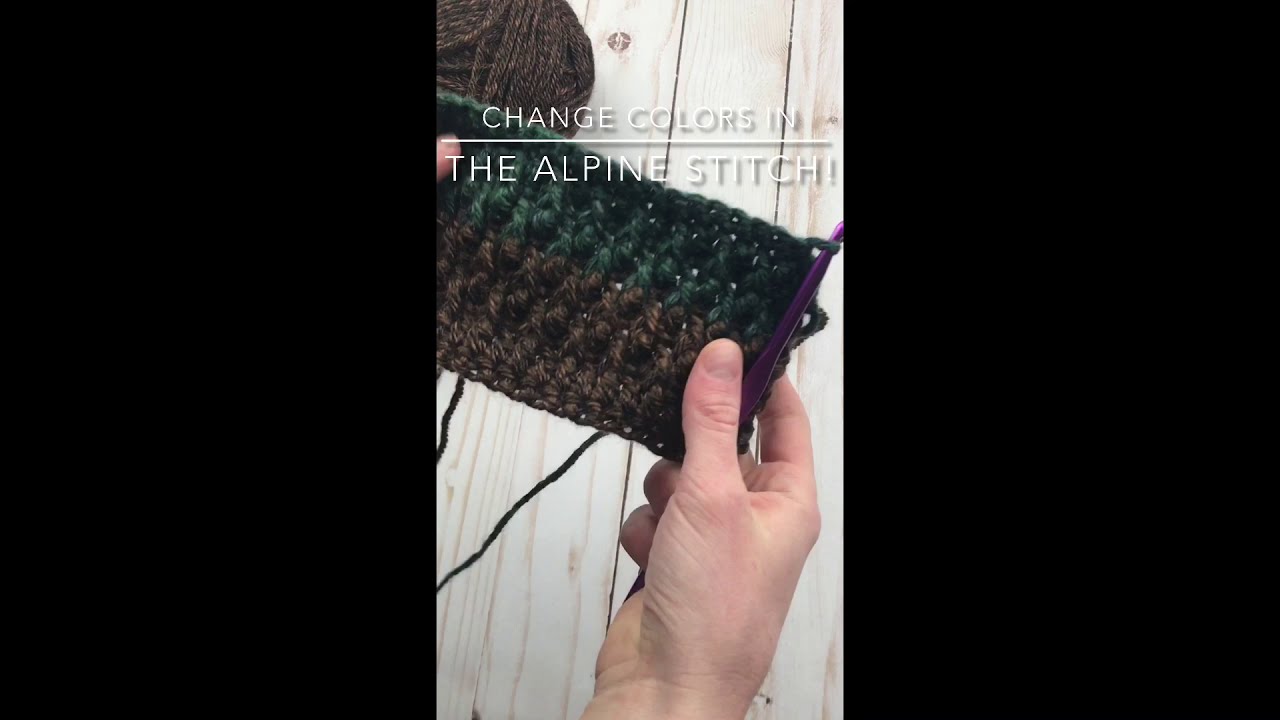 ALPINE STITCH Crochet Color Change! #Shorts