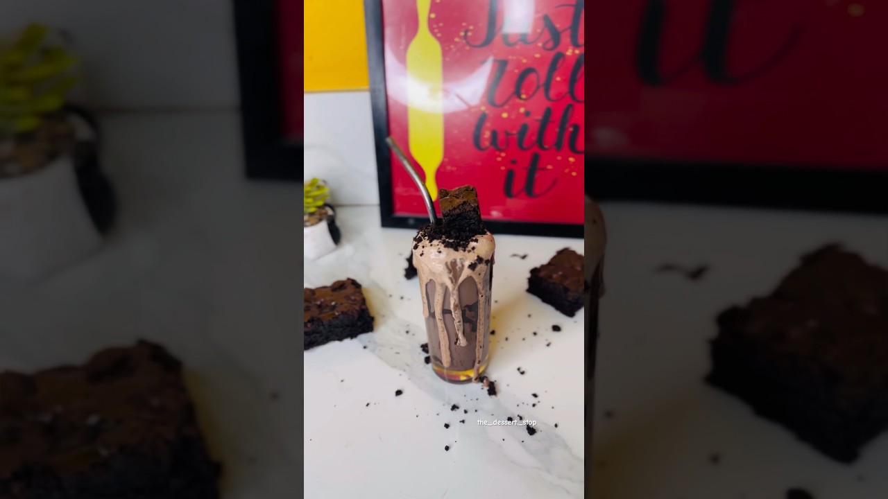 Brownie milk shake recipe🤤|chocolatemilkshake #milkshake #brownieshake #chocolatemilkshakerecipe