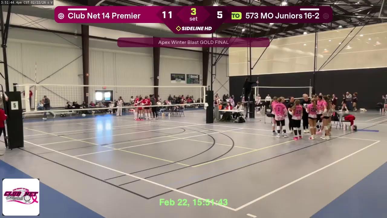 Club Net 14 Premier @ 573 MO Juniors 16-2 (2026.02.22)