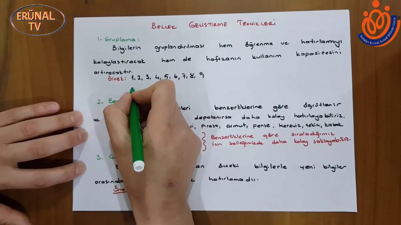 11  Sınıf Psikoloji Dersi Öğrenme, Bellek ve Hatırlama