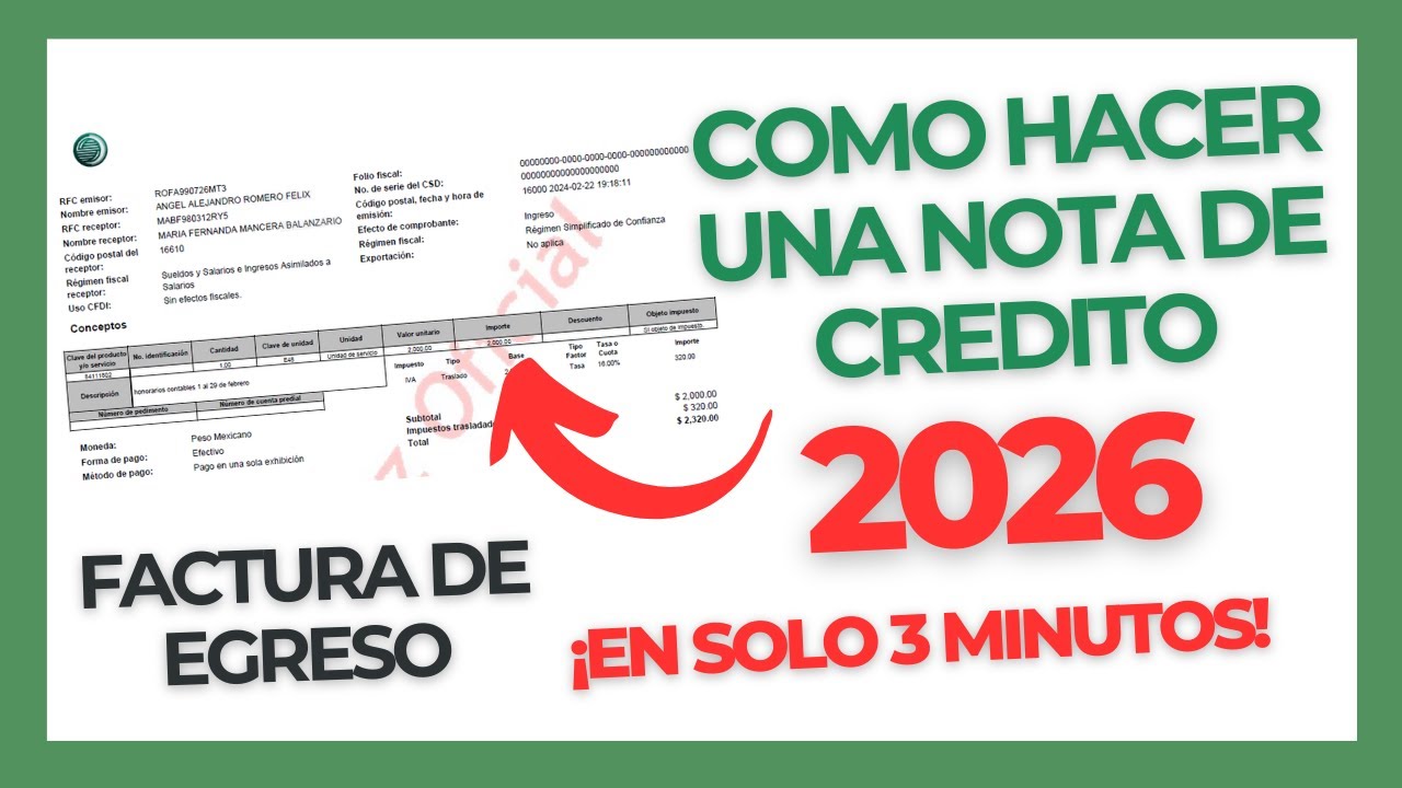 COMO HACER una NOTA de CREDITO | FACTURA de EGRESO SAT