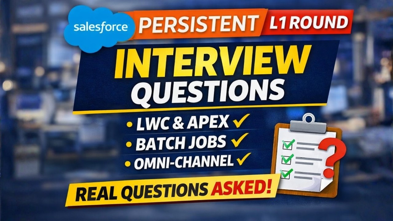 Real Salesforce Interview Questions Asked at Persistent Systems | L1 Round | Apex, LWC, DevOps