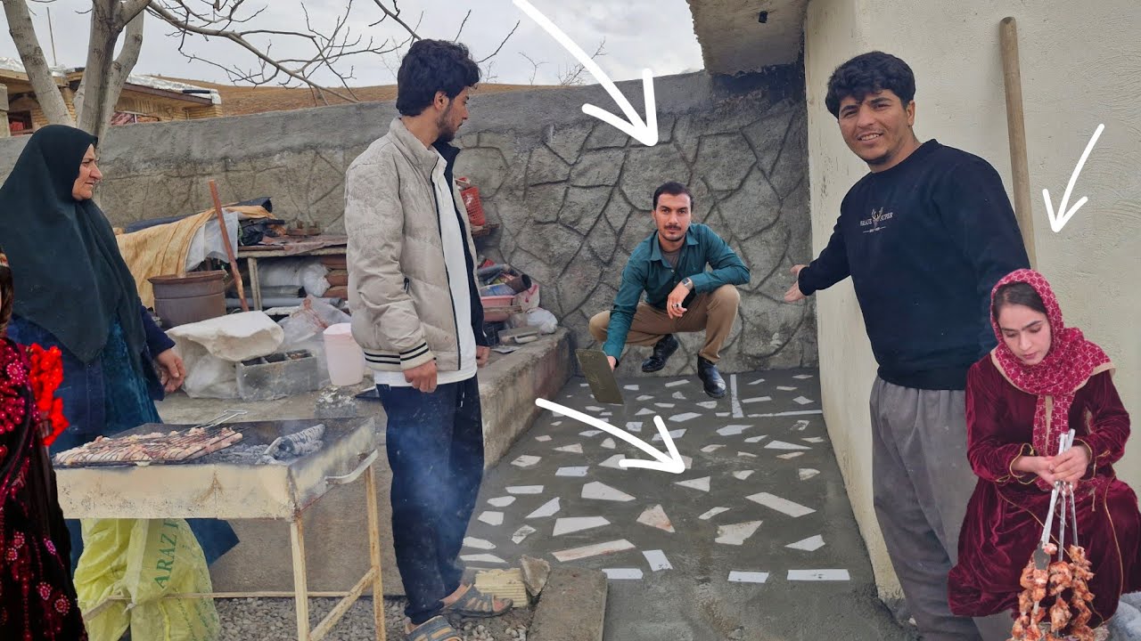 A Charming Makeover: Tiling a Beautiful Porch at Hossein & Fereshteh&rsquo;s New Home🏠👨&zwj;👩&zwj;👦