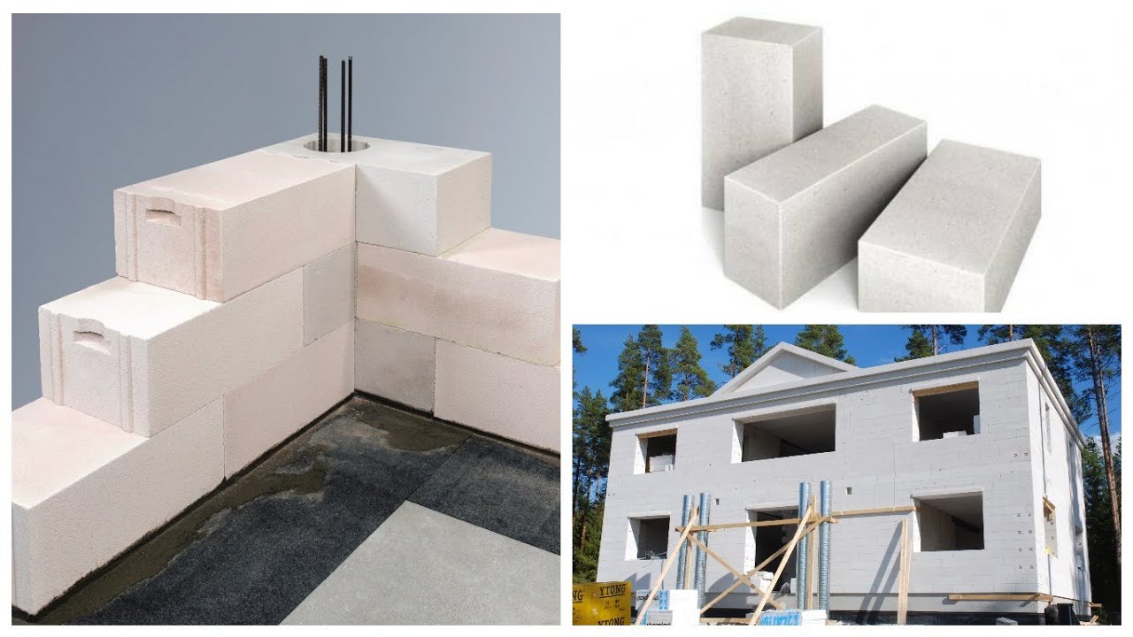 Lightweight aerated autoclaved concrete blocks masonry and wall panels cladding