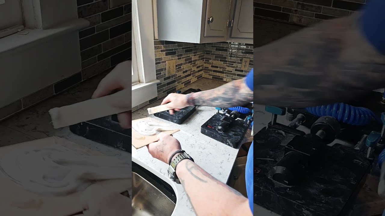 Making Quartz Countertop Seam Vanish!!