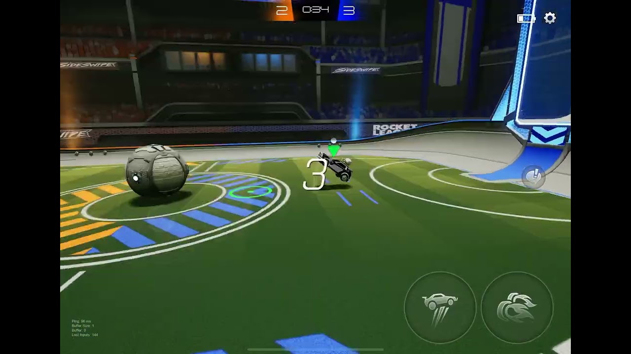 My gold rank up game on Rocket League Sideswipe