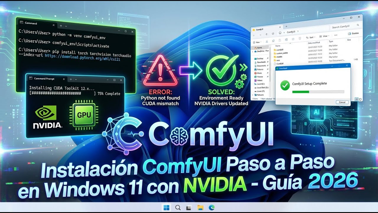 Cómo instalar ComfyUI en Windows 11 paso a paso (Python, CUDA y bot de Telegram sin censura)