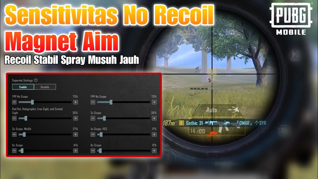 Best Sensitifity Gyro No Recoil PUBGM 2025 5 Finger Claw