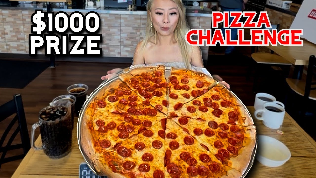 $1000 PRIZE PIZZA CHALLENGE at Viztango Cafe in Los Angeles, CA!! #RainaisCrazy