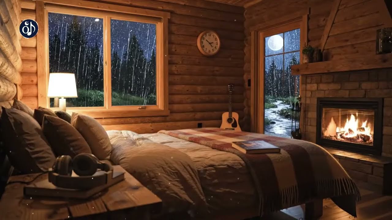 Deep Sleep Music 🌙 Fireplace Sounds For Quiet Sleep 🔥 Cozy Bedroom Ambience Late Night