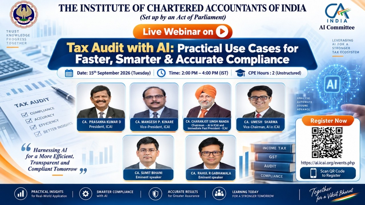 Webinar on Tax Audit with AI: Practical Use Cases for Faster, Smarter & Accurate Compliance
