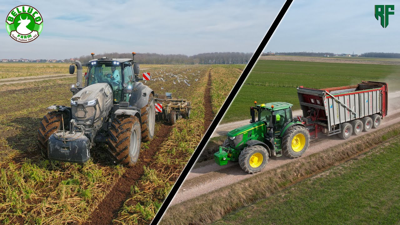 |BIG DIGESTATE SPREADING| DeutzFahr 8280TTV  + JohnDeere 6250R + MasseyFerguson 7718S| Belluco Farm|